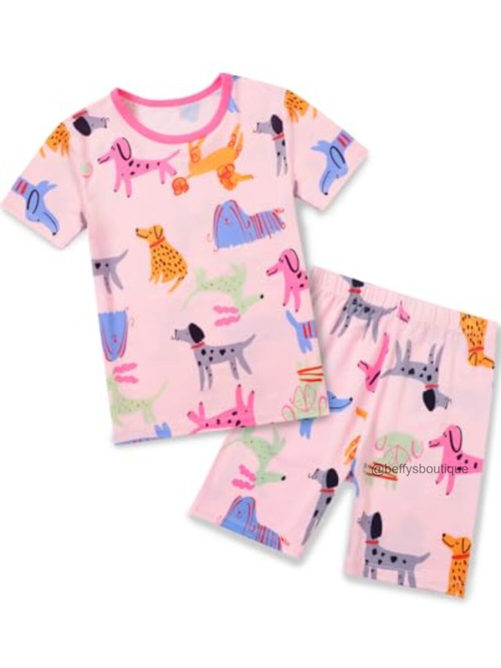 Bamboo Viscose Toddler Girls Pajama Set Short Sleeve Snug Fit Summer Pjs 2-Piece